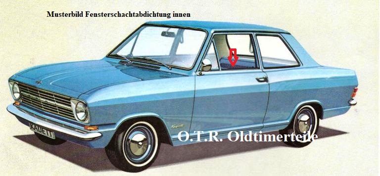 Türgummi Türdichtung Set 2 Stück zum Kleben 4-türer Opel Rekord A Rekord B